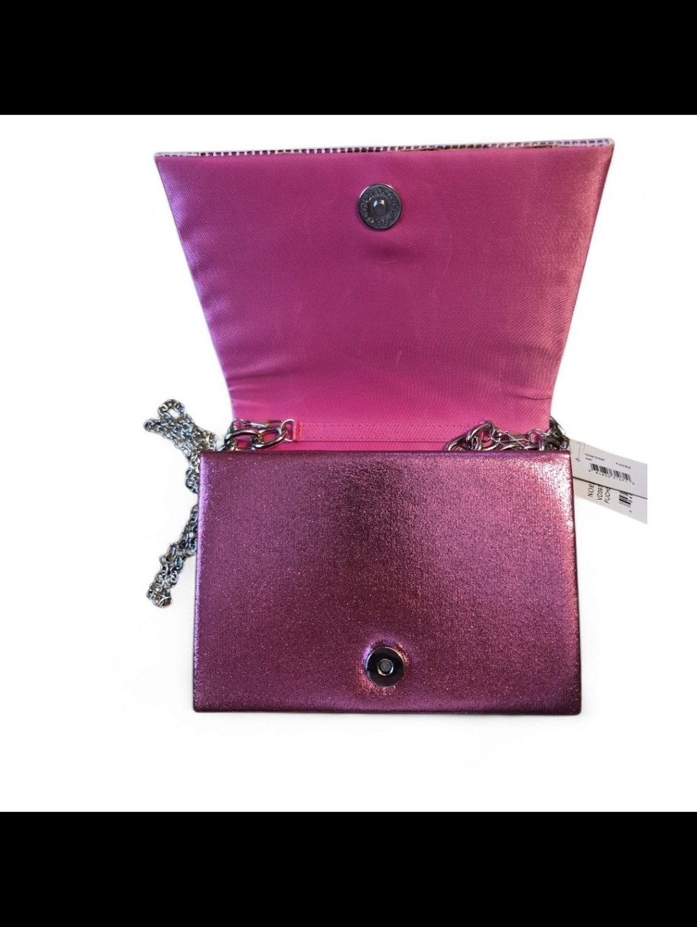 Jessica McClintock Women's Purse Clutch Pink Rhinestone - Picture 7 of 12